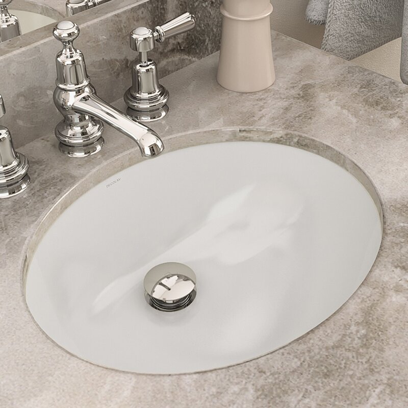Carlyn%25AE Classically Redefined Ceramic Oval Undermount Bathroom Sink With Overflow 
